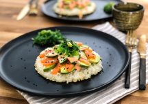 Sonntagsgericht – Sushi Pizza mit Lachs und Avocado